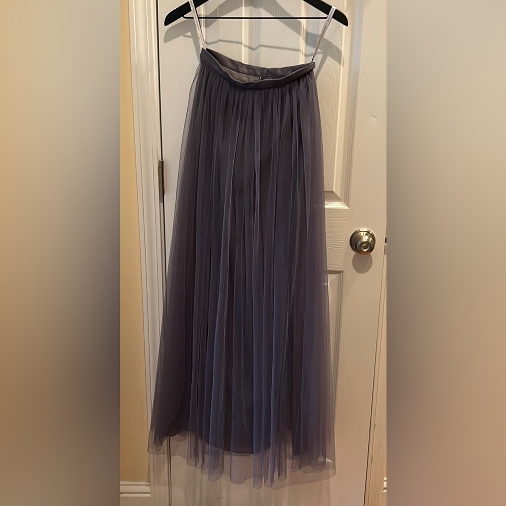 Jenny Yoo Louise tulle maxi skirt in grey size 0